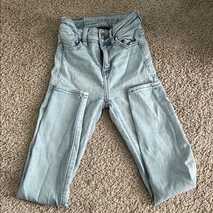 American Eagle Outfitters Women's Light Blue Denim Overalls